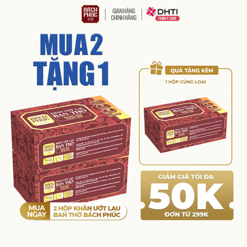 Ảnh Khăn lau ban thờ Bách Phúc, khăn ướt bao sái lau ban thờ mùi hương trầm và hương quế 1