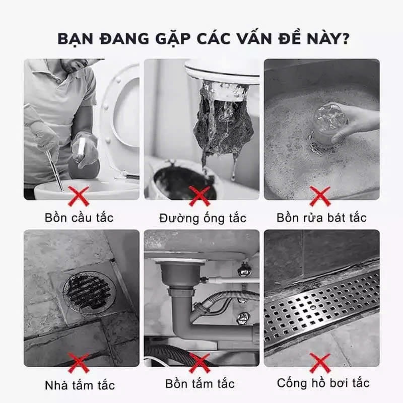 Sản Phẩm Hỗ Trợ Làm Sạch Tắc Nghẽn Bồn Cầu, Đường Ống - Làm Sạch Khử Mùi Hôi Hiệu Qủa 2025