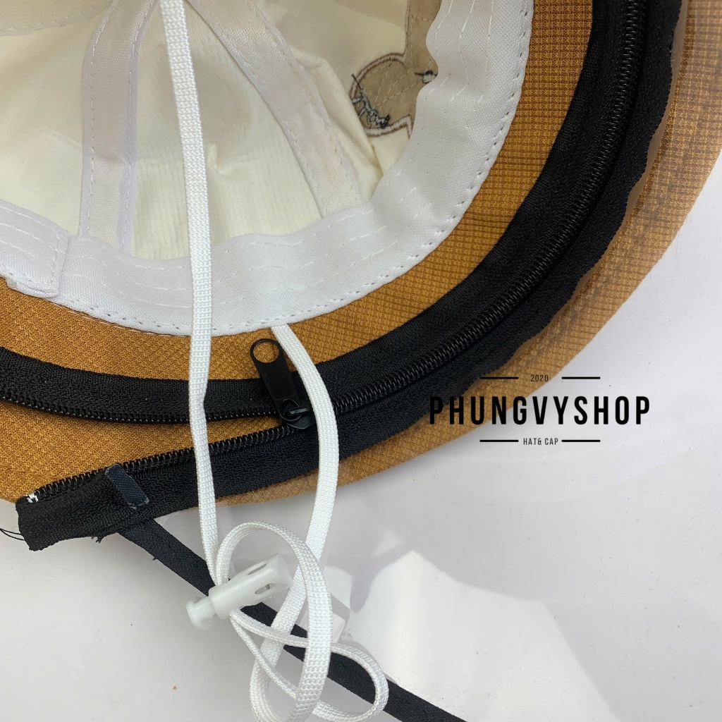 BÉ Dưới 2 Tuổi_Mũ chống giọt bắn chắn gió bụi mưa bucket tai bèo vành phungvyshop-nón / Bo nhí "KIẾNG" GẤU VÁ NET  /
