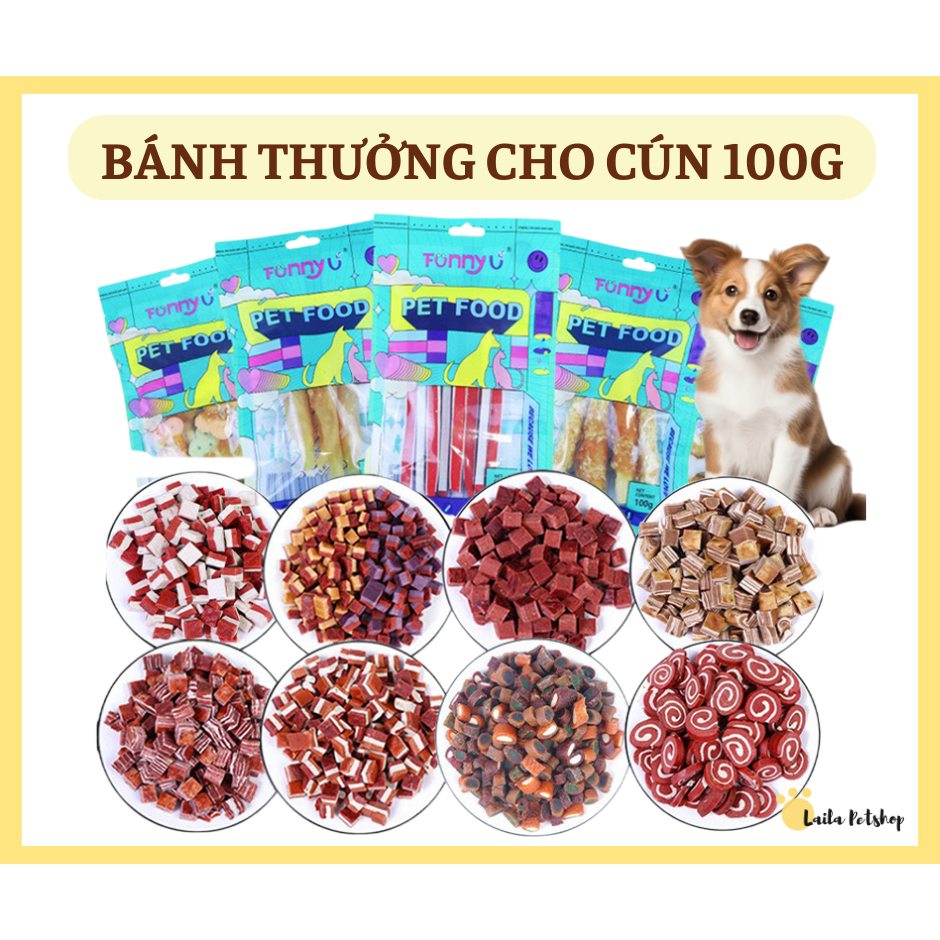 Snack cho chó, bánh thưởng cho chó thức ăn cho thú cưng đa dạng hương ...