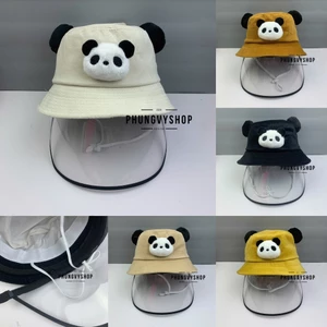 BÉ 2-5 Tuổi_Mũ chắn gió bụi mưa bucket tai bèo vành phungvyshop-nón /Bo trung "KIẾNG" GẤU TRÚC NHUNG TÚT/