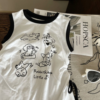 Váy hè xinh cho bé gái, Váy cotton hình in dễ thương viền ren cho bé gái
