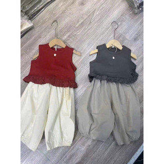 Quần áo hè, Sét áo tăm viền bèo mix quần
