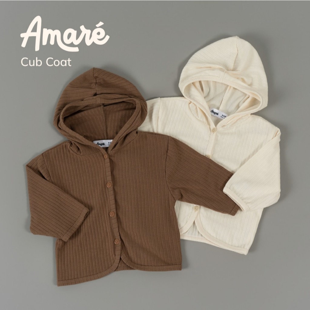 Áo cardigan mỏng nhẹ thoáng khí cho bé trai bé gái thiết kế mũ CUB COAT Amare Tăng 1 Size