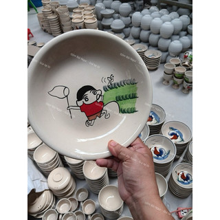 Dĩa Gốm Cao Cấp Vẽ Tay Sâu Lòng Kích Thước 22cm Nhiều Mẫu Xinh - Gốm Xưa Lái Thiêu Cho Người Hoài Niệm
