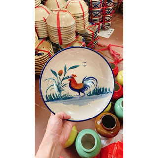 Dĩa Gốm Cao Cấp Vẽ Tay Sâu Lòng Kích Thước 22cm Nhiều Mẫu Xinh - Gốm Xưa Lái Thiêu Cho Người Hoài Niệm