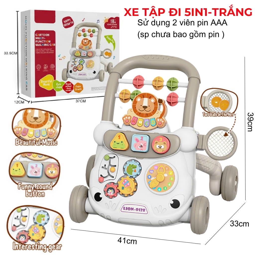 Xe Đẩy Tập Đi Đa Năng Sư Tử Cho Bé 5IN1 Đồ Chơi Xe Tập Đi Có Nhạc Chống Lật Chống Trượt - Đô Chơi PUPU HOUSE