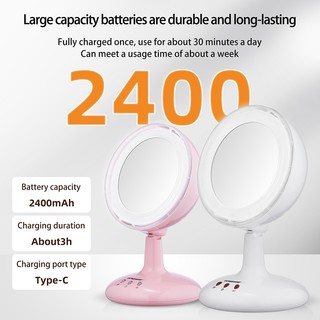 Gương trang điểm thông minh tích hợp đèn led + quạt cao cấp,Gương để bàn trang điểm 3 Chế Độ Sáng