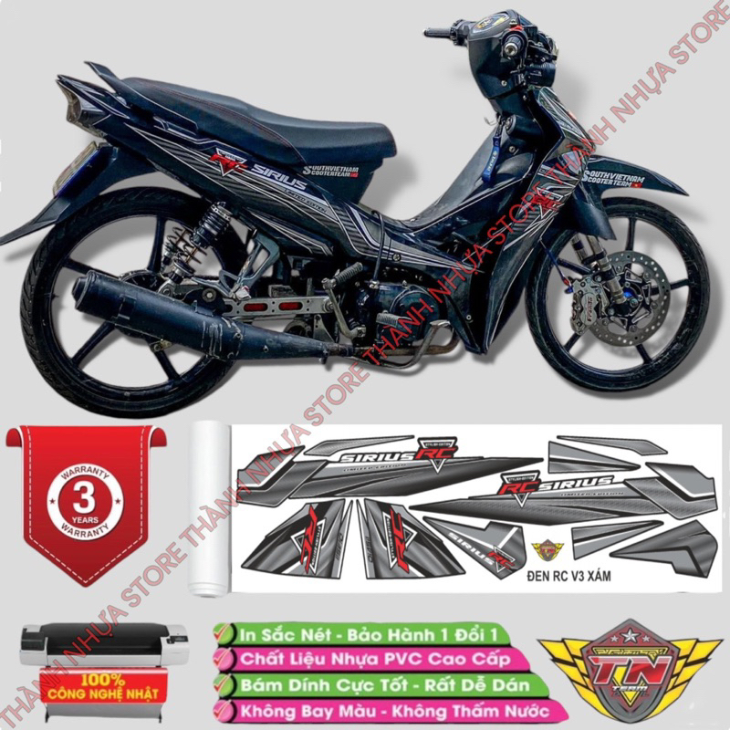 Tem RC V3 Sirius - Tem rời dán Sirius RC 3 lớp cao cấp