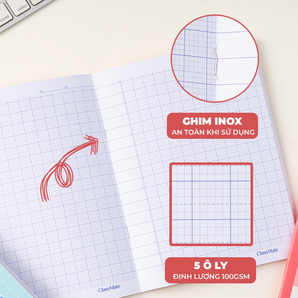 Tập Học Sinh Miền Nam A5 120gsm Classmate Vở 4 Ô Ly 96/200 Trang Giấy Mịn Vở 5 Ô Li 70/80/100/120gsm Tập Viết Bài NA5