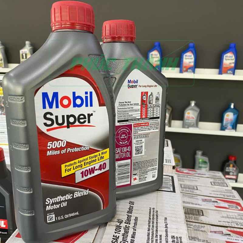 Dầu Nhớt Tổng Hợp Mobil Super 5000 10W40 946ML/4,73L Nhập Khẩu USA - Chính Hãng