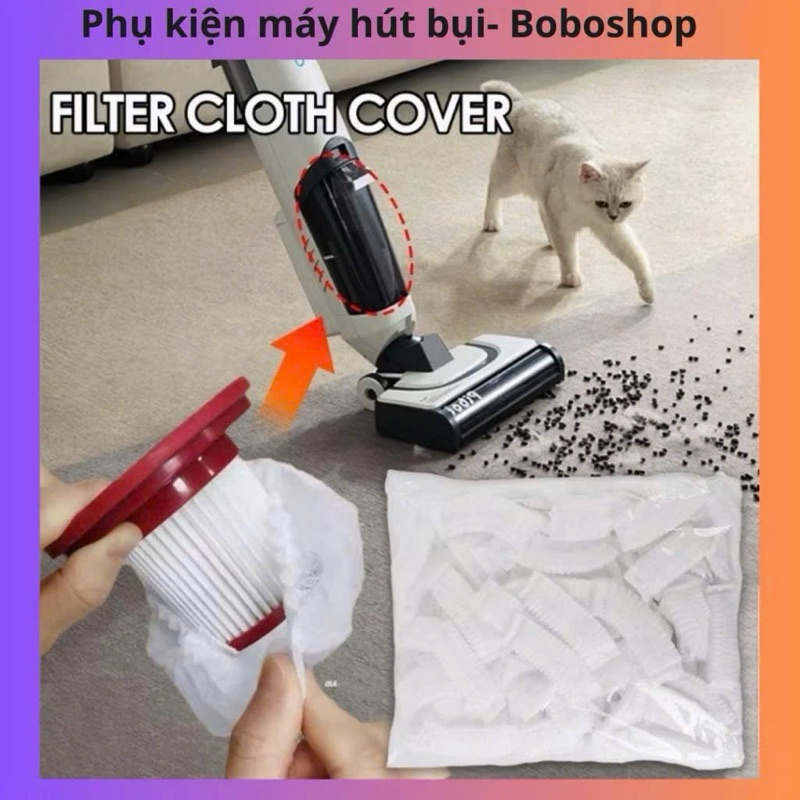 Set 100 túi lưới lọc bụi cho máy hút bụi cầm tay