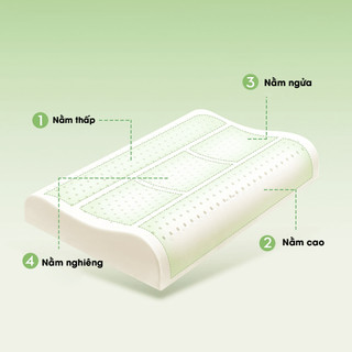 Gối cao su thiên nhiên lượn sóng NIN House NLP0122 thích hợp cho người bị đau cổ vai gáy kích thước 50*30*7/9cm