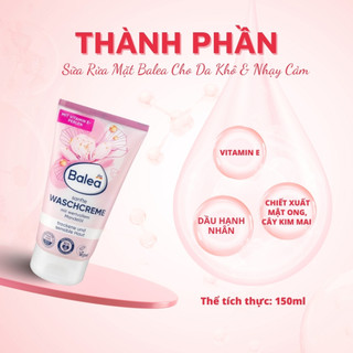 Sữa rửa mặt Balea 150ml dành cho da khô, da thường và hỗn hợp của Đức