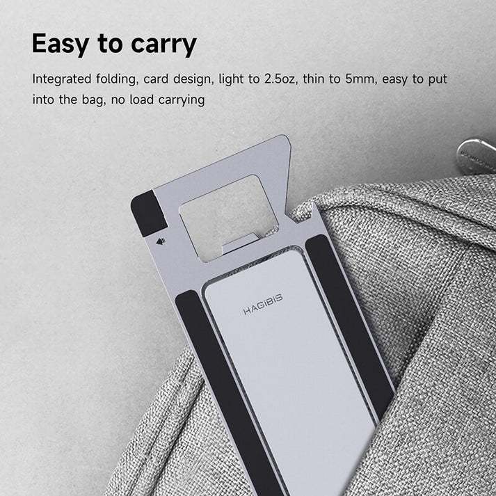 HAGIBIS Giá đỡ điện thoại đa năng 5-in-1 hợp kim nhôm Aluminum, mỏng gọn 5mm, bỏ túi tiện ích - ZZ4