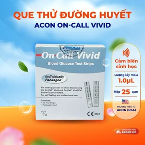 Que Thử Đường Huyết ACON On Call Vivid Hộp 25 Que Đóng Gói Rời Dùng Cho Máy Đo On Call Vivid