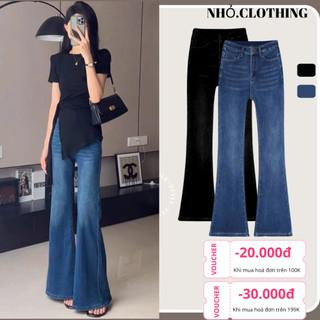 Quần jean bigsize nữ ống loe quốc dân,cạp cao tôn dáng basic dễ phôi đồ vải dày dặn, co giãn thoải mái - Q545