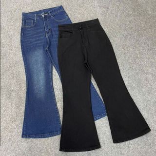Quần jean bigsize nữ ống loe quốc dân,cạp cao tôn dáng basic dễ phôi đồ vải dày dặn, co giãn thoải mái - Q545