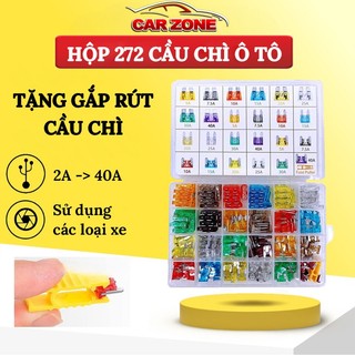 Hộp Cầu Chì Ô Tô, Xe Máy 272 Chiếc Các Loại Từ 2A Đến 40A – Tặng Gắp Nhựa Rút Cầu Chì