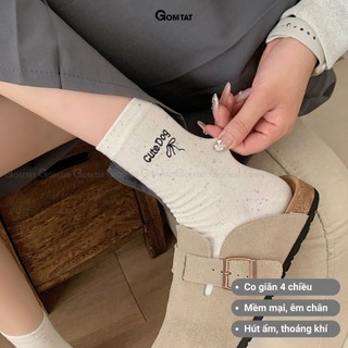 Set 5 đôi vớ nữ cổ cao GOMTAT họa tiết cute, tất nữ cotton cao cấp mềm mại, êm chân – JIN-2512-CB5
