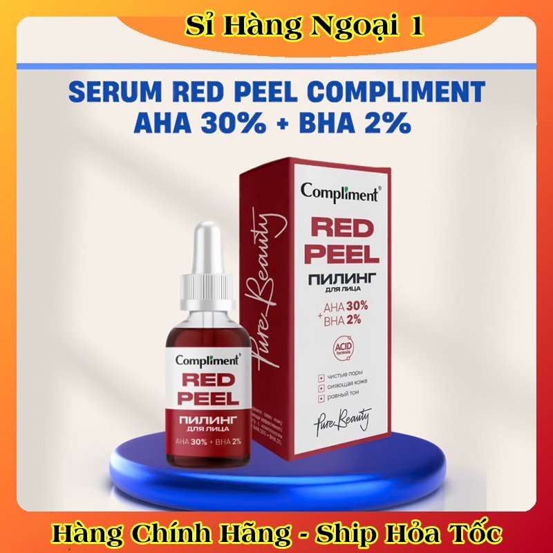 Serum Red Peel Compliment AHA 30% + BHA 2% cải thiện làn da, se khít chân lông 27ml của Nga