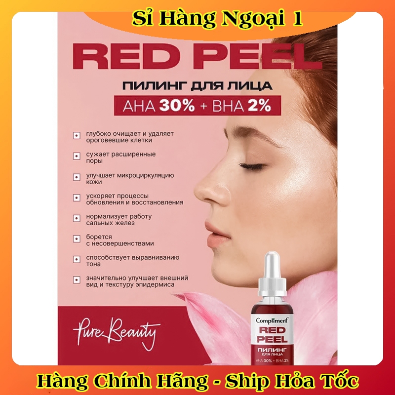 Serum Red Peel Compliment AHA 30% + BHA 2% cải thiện làn da, se khít chân lông 27ml của Nga