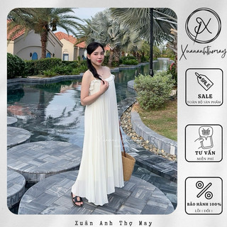 Váy 2 dây maxi dập ly - Xuananhthomay