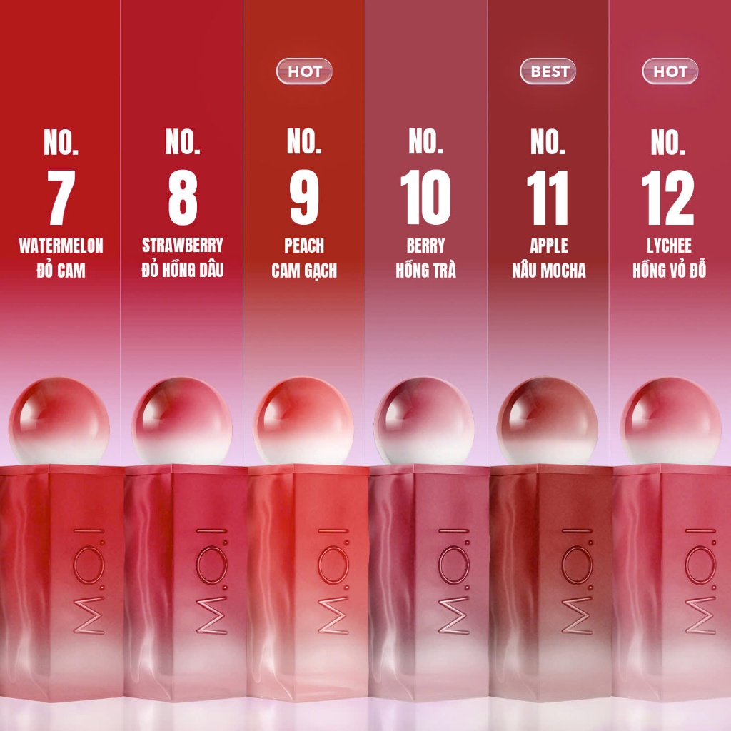 Ảnh Bộ 6 màu Son tint MOI Cotton Candy - Son Kẹo Nhẹ Như Bông - Matte Lasting Lip Tint 4