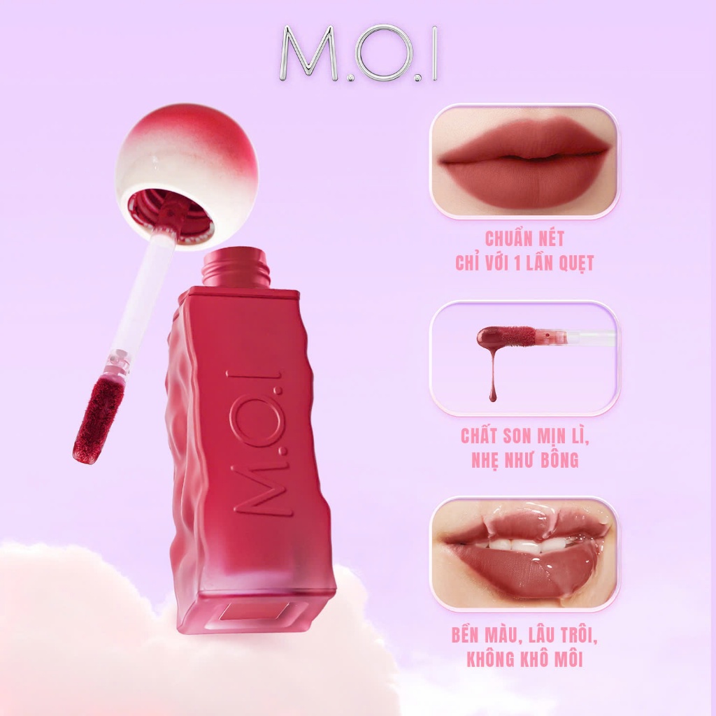 Ảnh Bộ 6 màu Son tint MOI Cotton Candy - Son Kẹo Nhẹ Như Bông - Matte Lasting Lip Tint 3