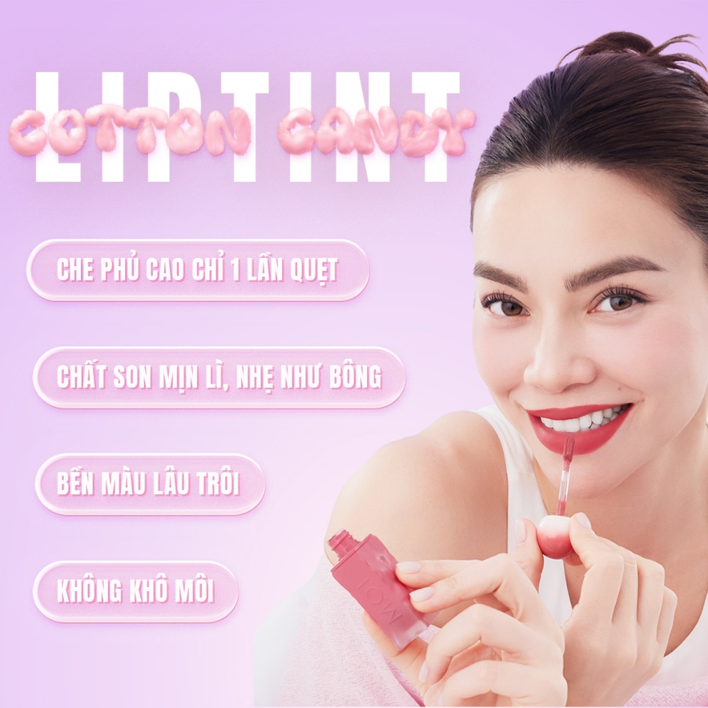 Ảnh Bộ 6 màu Son tint MOI Cotton Candy - Son Kẹo Nhẹ Như Bông - Matte Lasting Lip Tint 2