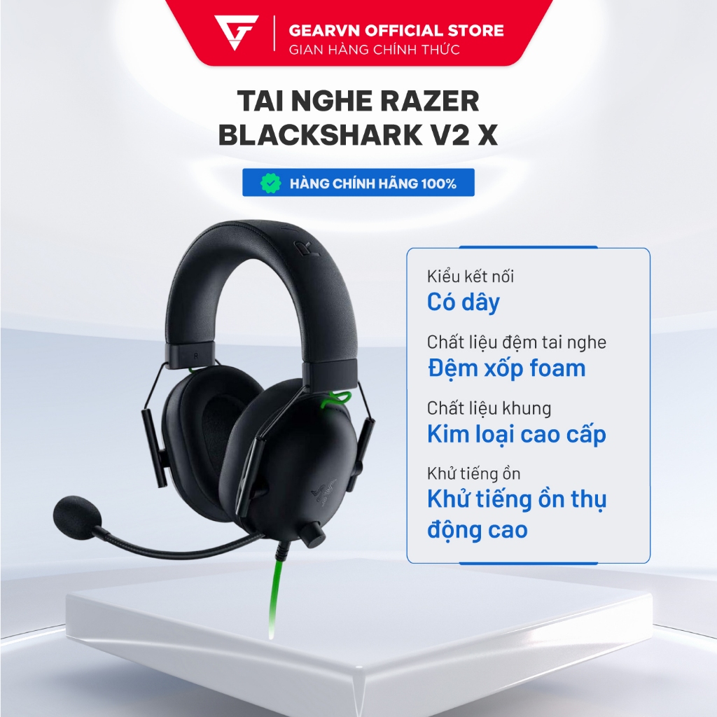 Tai nghe Razer BlackShark V2 X Có Dây - Over-Ear - Âm thanh vòm 7.1 - BH 24 Tháng | BigBuy360 - bigbuy360.vn