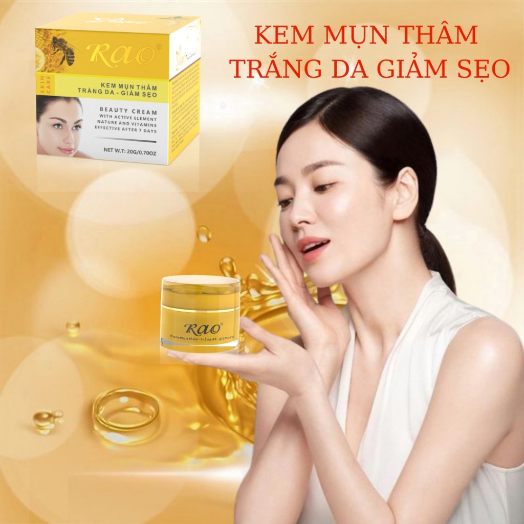 KEM MỤN THÂM GIẢM SẸO RAO VÀNG NGỪA MỤN MỜ THÂM 10G 15G 20G 30G