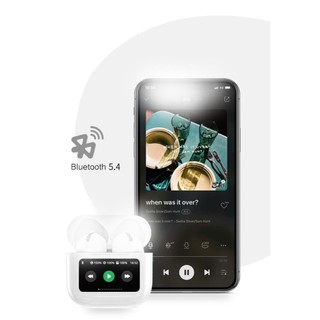 Tai nghe Bluetooth TWS PHANTOM T5 V5.4, pin 5H, chống ồn ANC, màn hình LCD điều khiển (Trắng) - Nhất Tín Computer