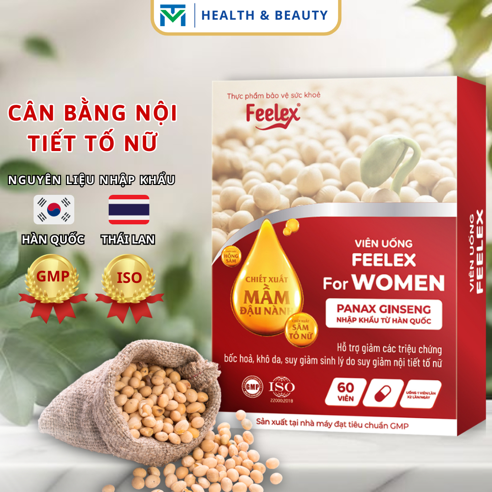 Ảnh Viên uống mầm đậu nành Feelex For Women hỗ trợ cân bằng nội tiết tố, tăng cường sinh lý nữ - 60v 1