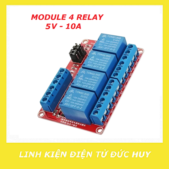 Module 4 relay 5V, 12V, 24V - 10A có jumper High/Low trigger opto cách ...