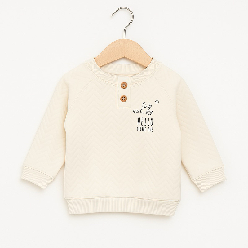 Áo Dài Tay Thu Đông Trẻ Em D100 Cotton Xốp Dày Mịn Cho Bé 3–36 Tháng (6–15kg) Co Giãn Thoáng Khí
