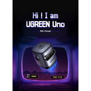 Củ sạc nhanh 30W Robot Ugreen Uno 2 X622 | 1 Cổng USB-C | Công nghệ GaN | Màn hình hiển thị LCD | BH 18T 1 đổi 1 45006