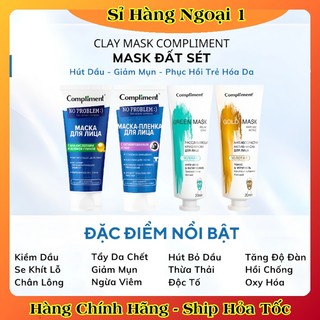Mặt nạ đất sét Compliment detox da, làm sáng, kiềm dầu, se khít lỗ chân lông 80ml của Nga