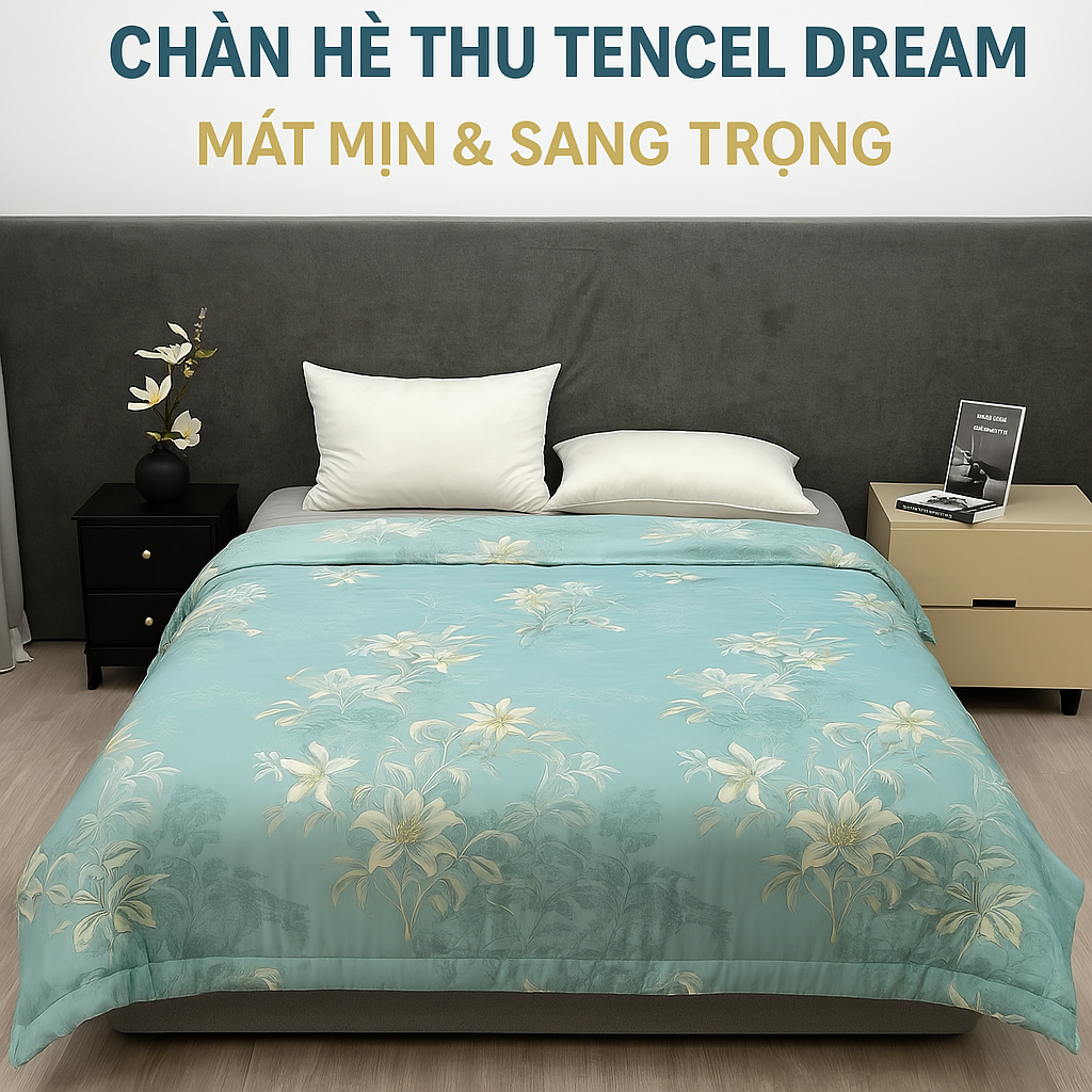 Ảnh Chăn hè thu lạnh Tencel Dream Lasante 2mx2m3 trần bông thoáng mát dùng 4 mùa 3