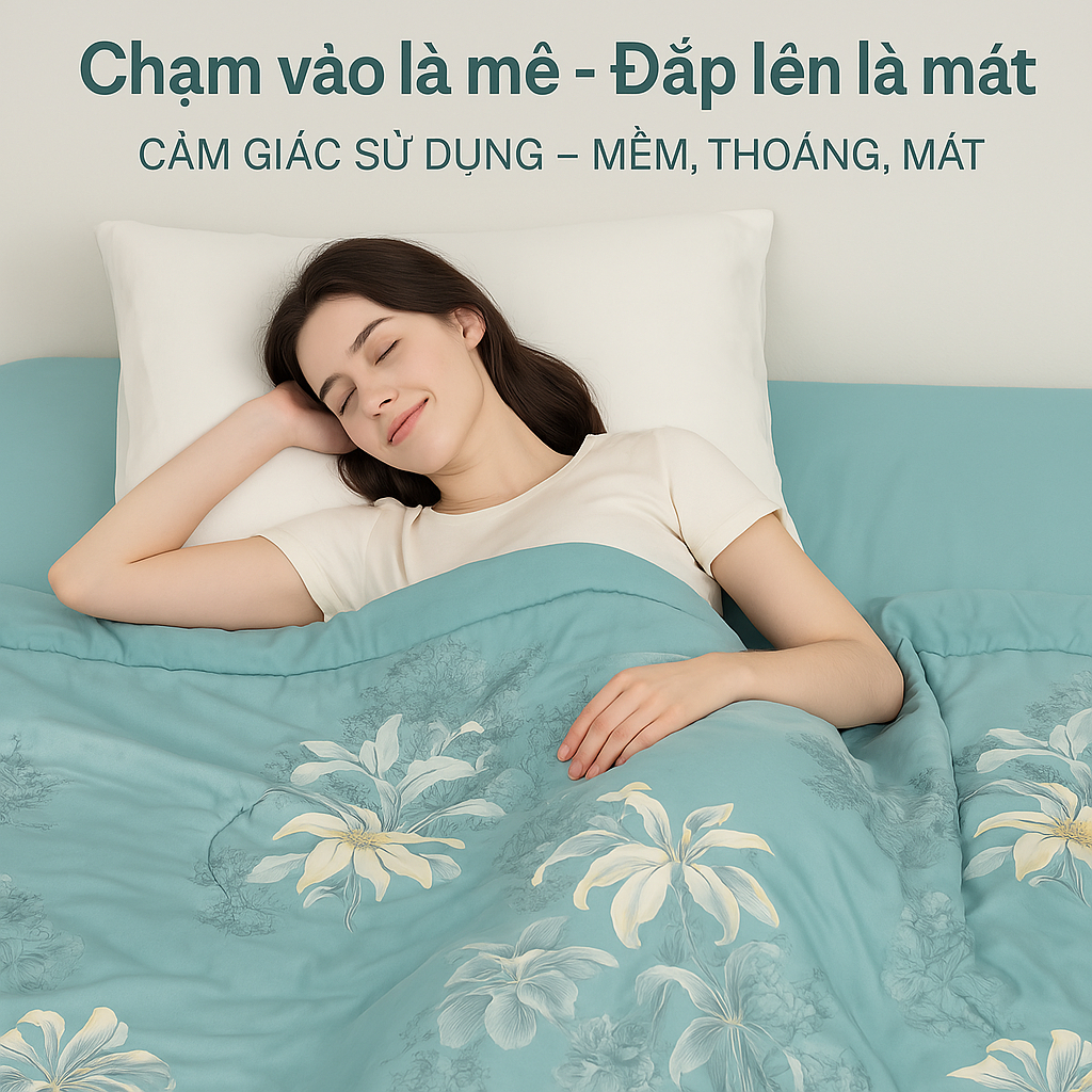 Ảnh Chăn hè thu lạnh Tencel Dream Lasante 2mx2m3 trần bông thoáng mát dùng 4 mùa 4