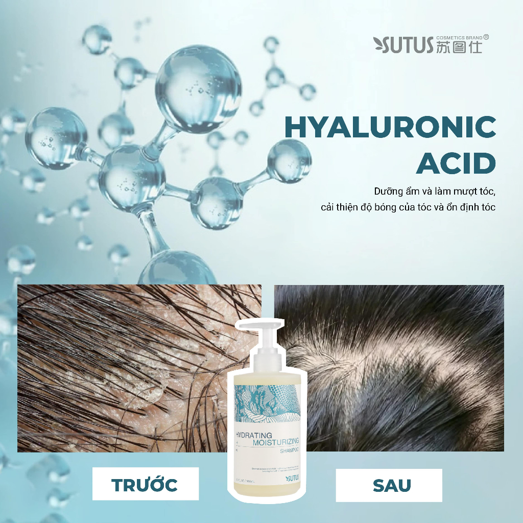 Dầu gội chăm sóc tóc khô xơ, tóc tẩy- mềm mượt và chắc khỏe - Sutus Hydrating & Moisturizing Shampoo