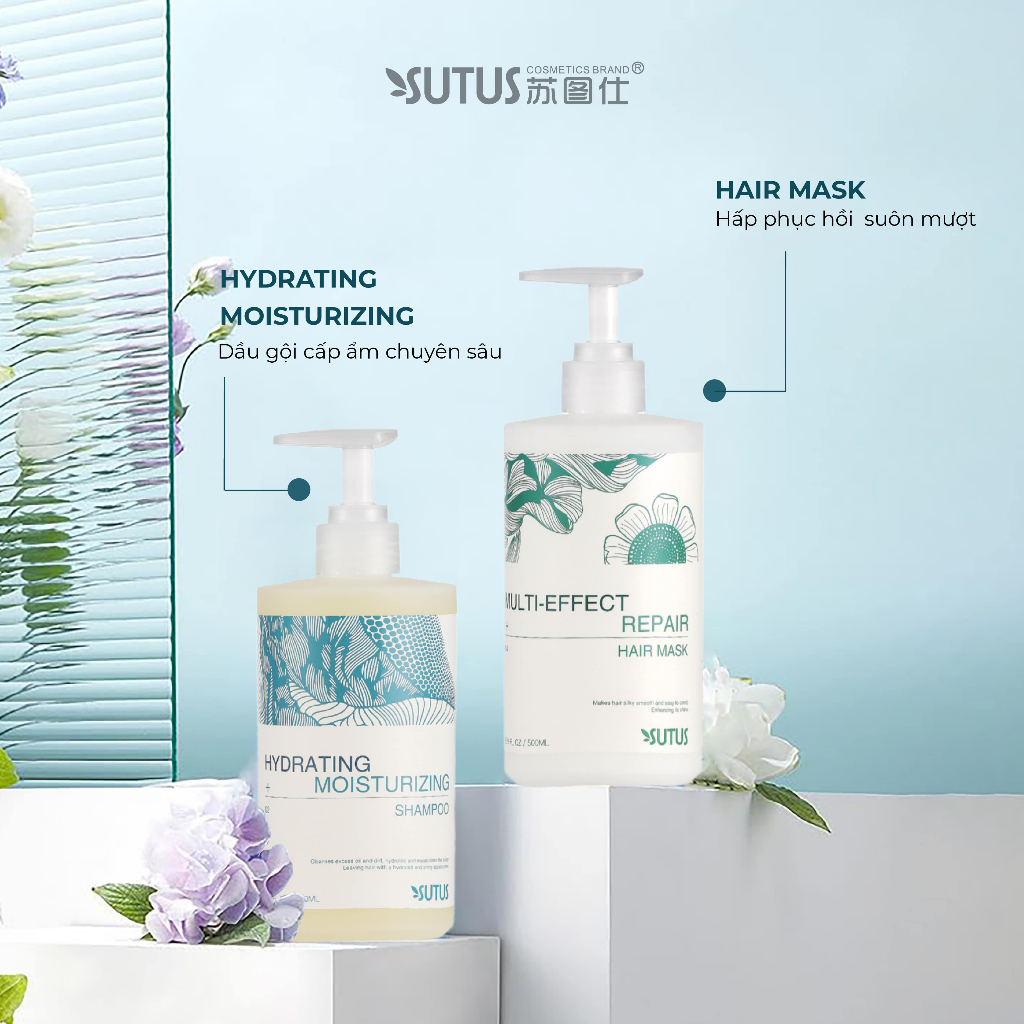 Dầu gội chăm sóc tóc khô xơ, tóc tẩy- mềm mượt và chắc khỏe - Sutus Hydrating & Moisturizing Shampoo