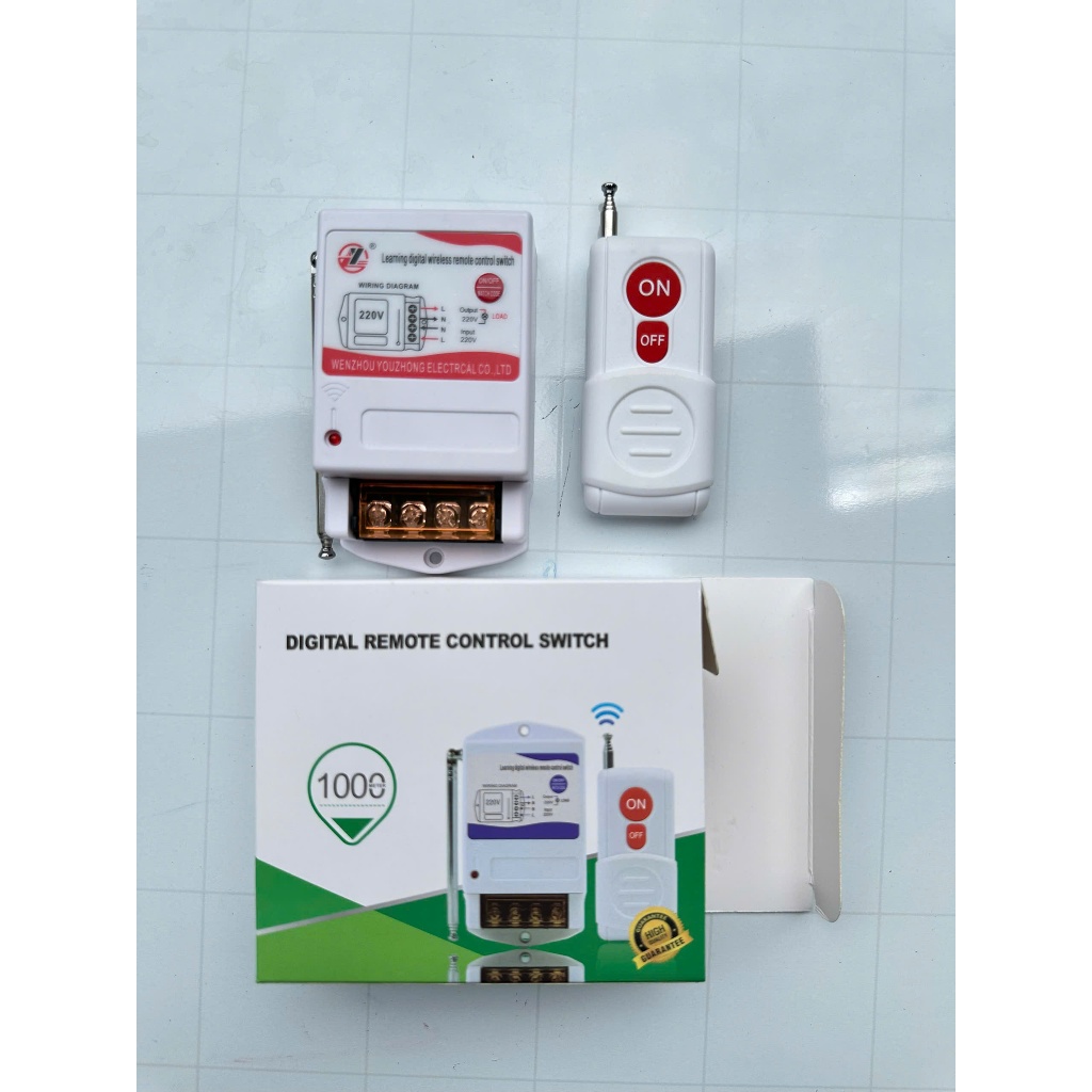 Điều khiển bật tắt từ xa 1km 40A (hàng loại 1 rơ le chuẩn 40A) lắp cho mô tơ,máy bơm nước,máy rửa xe,quạt,bóng điện