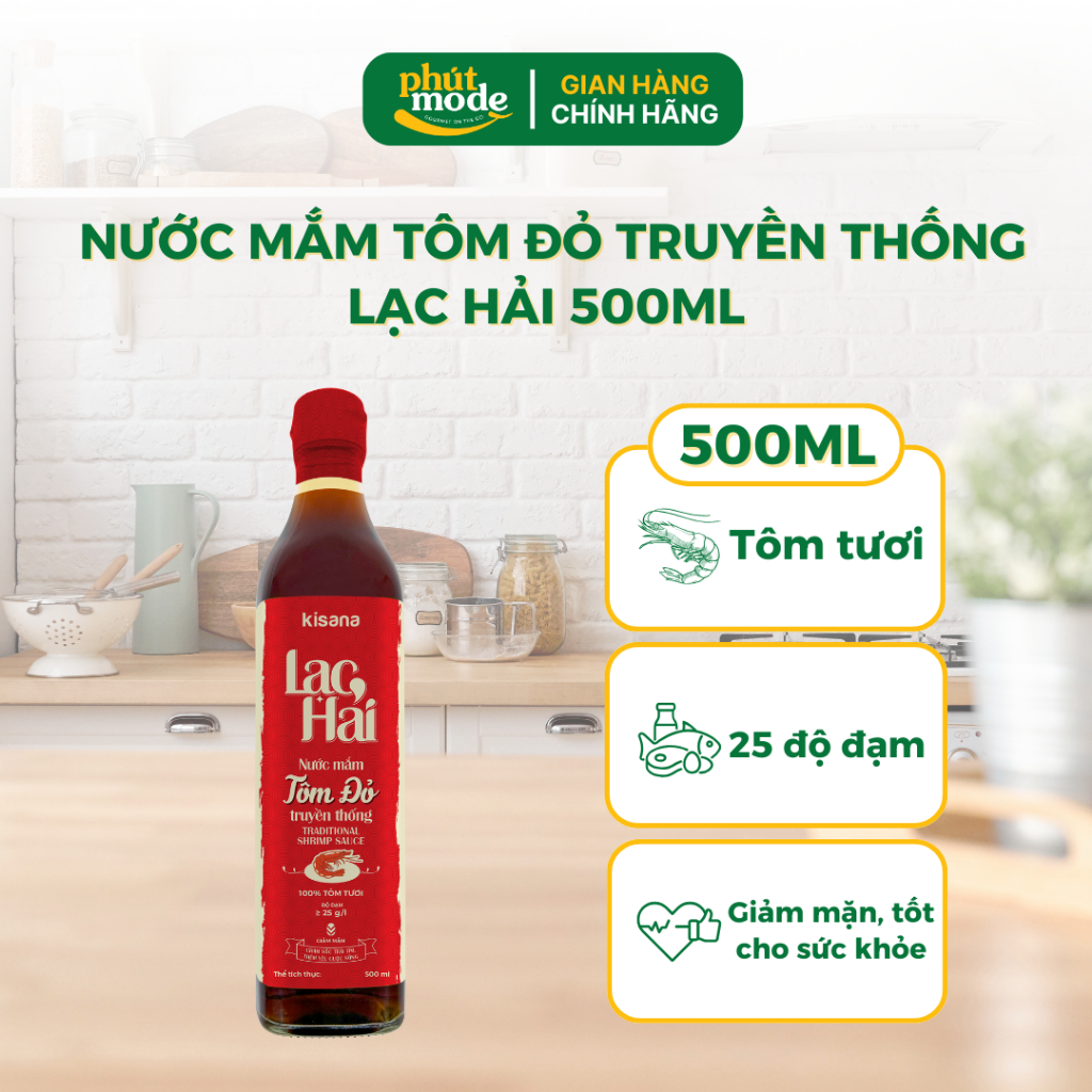 Nước mắm tôm đỏ truyền thống Lạc Hải 500ml – Thơm ngon đậm vị, bí quyết cho bữa ăn thêm đậm đà