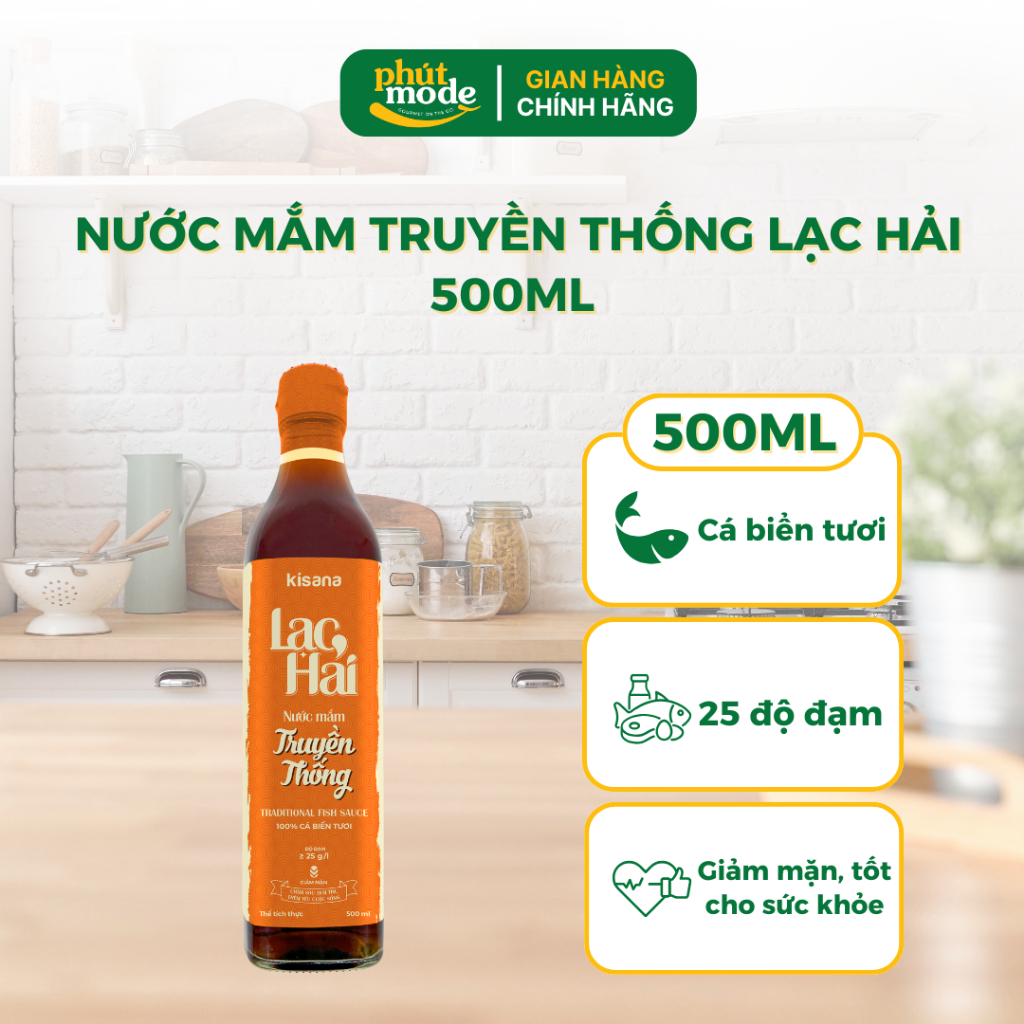 Nước mắm truyền thống Lạc Hải 500ml – Thơm ngon đậm vị, bí quyết cho bữa ăn thêm đậm đà