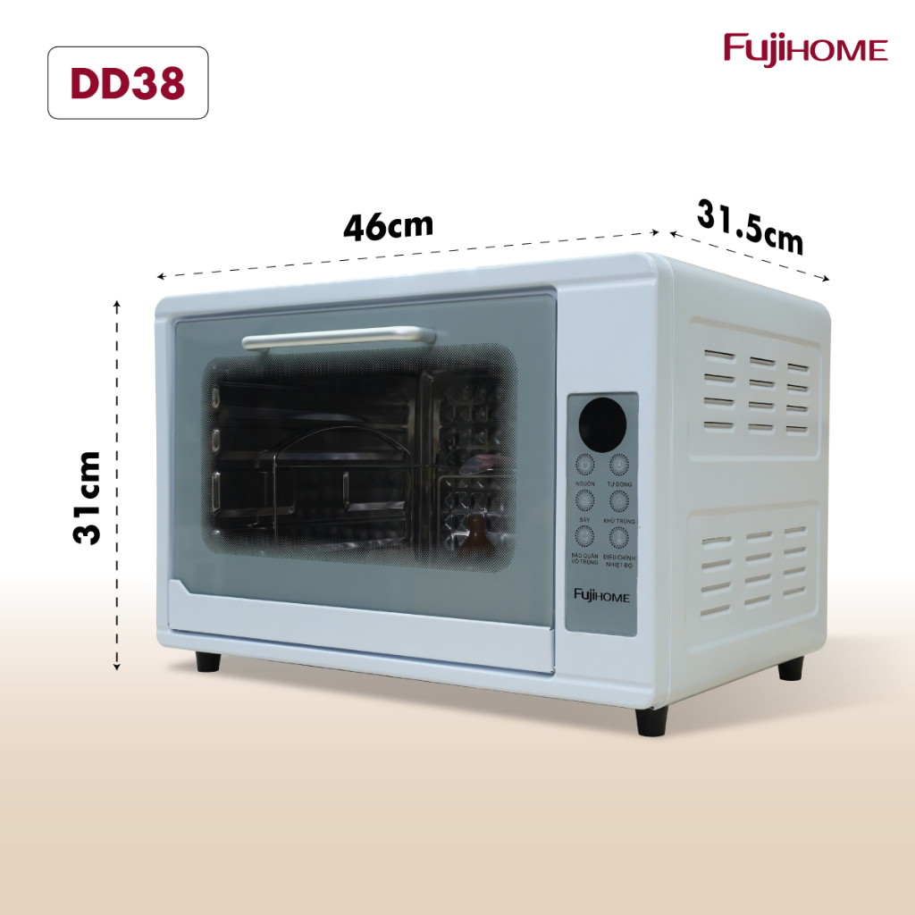 Tủ sấy tiệt trùng đa năng 38L Nhập Khẩu FUJIHOME DD38, Máy sấy khô công Nghệ UVC LED - Khử Trùng Sấy Nhanh