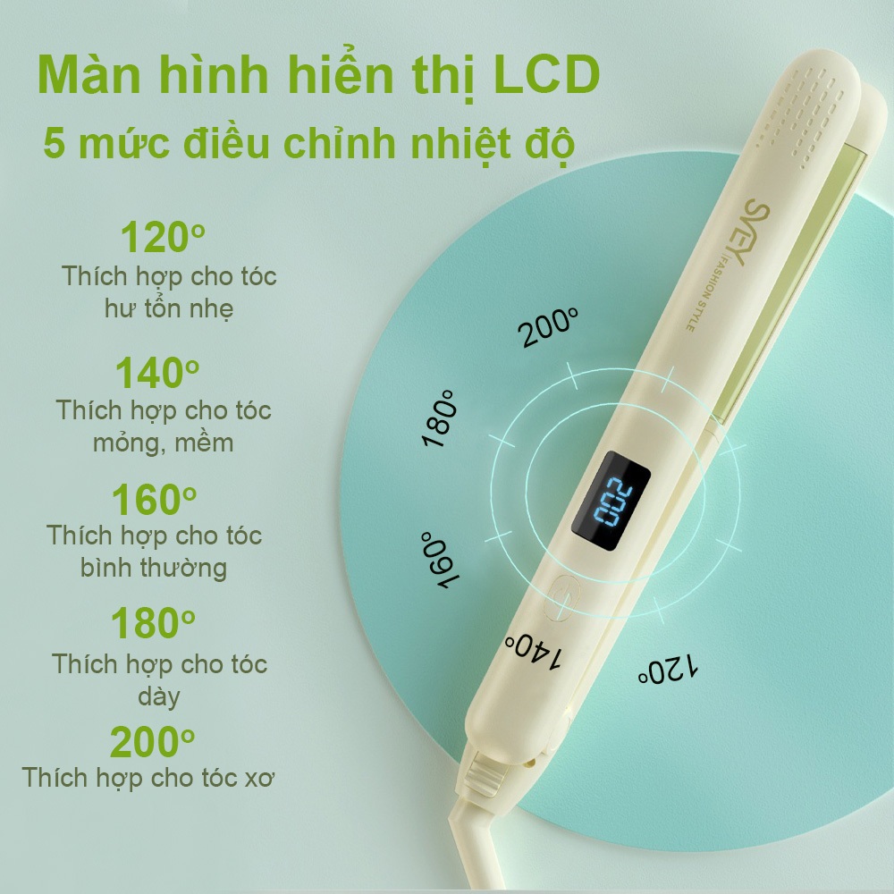 Máy duỗi tóc ép tóc uốn tóc NEVAKI SVEY bổ sung Ion âm, dưỡng tóc mềm mượt, màn hình LED điều chỉnh nhiệt độ tiện lợi