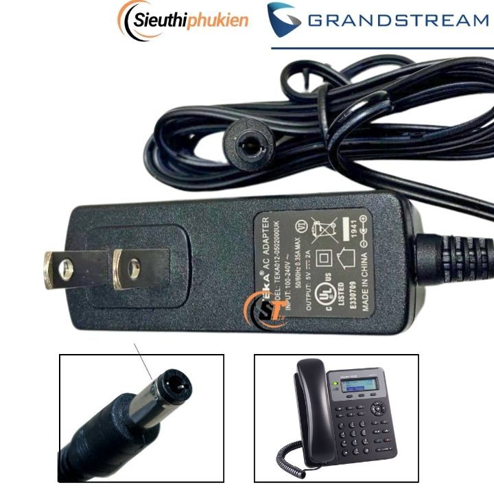 Adapter nguồn cho điện thoại bàn Grandstream 5v - bảo hành 1 năm - có ...