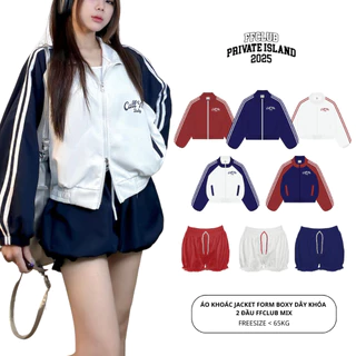 ÁO KHOÁC JACKET FORM BOXY DÂY KHÓA 2 ĐẦU FFCLUB MIX