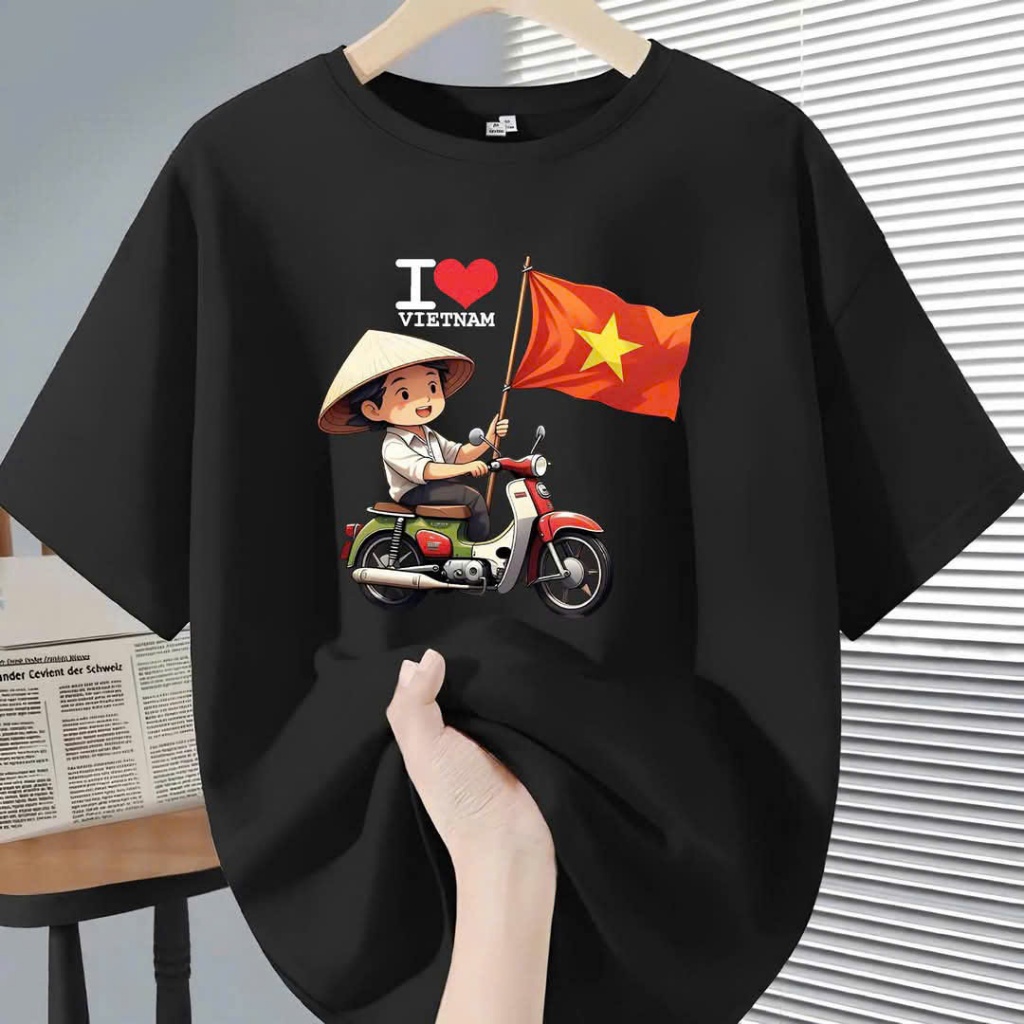 áo thun TÔI YÊU VIỆT NAM dành cho nam nữ chất thun cotton mềm mịn dày dặn - Đồng Phục Anh Nga